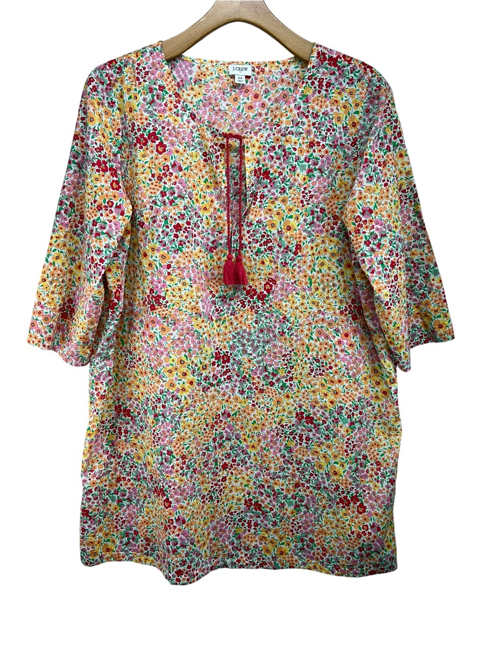 J. Crew Factory Floral Swim Coverup in Yellow, Red, Pink, Green